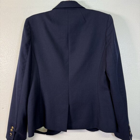 J. Crew Wool Blend Schoolboy Gold Buttons Blazer 10 Navy Blue Academia Preppy - Picture 11 of 13